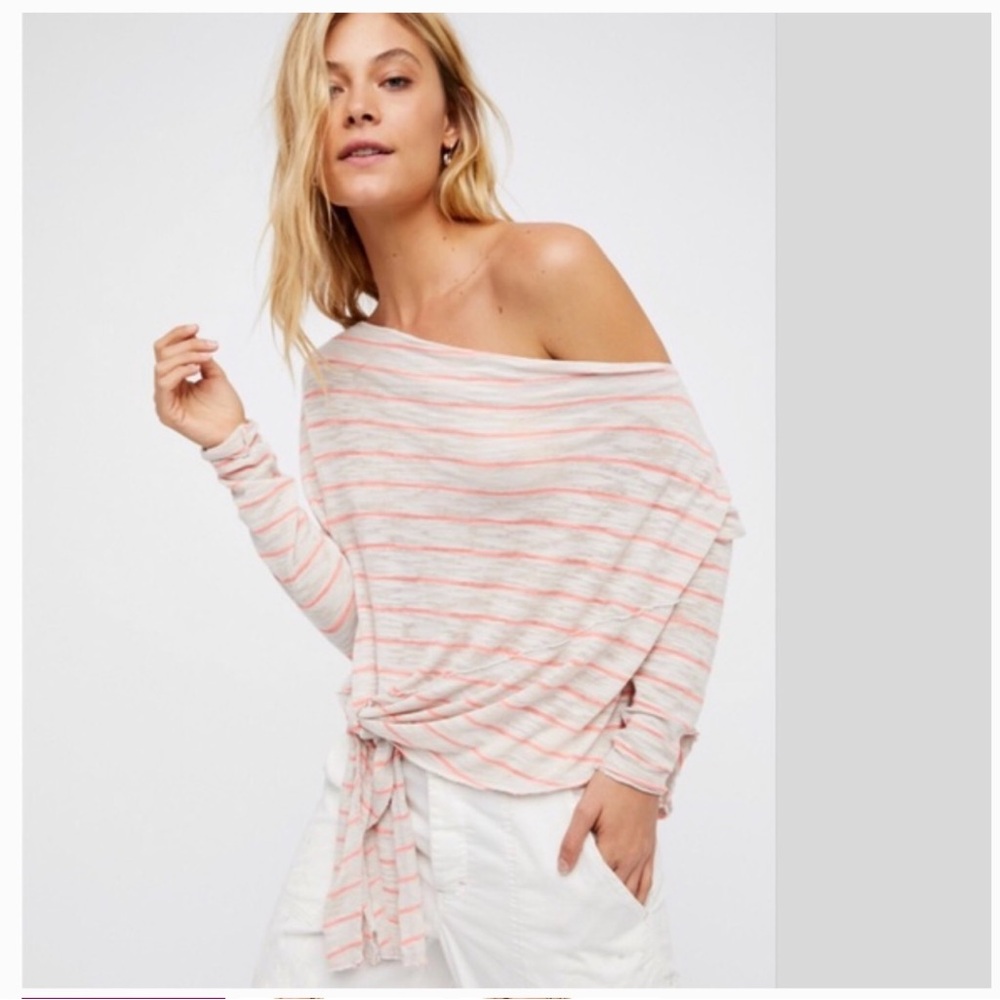 Free People We The Free Stripe Love Lane LS Tee worn Once immaculate condition